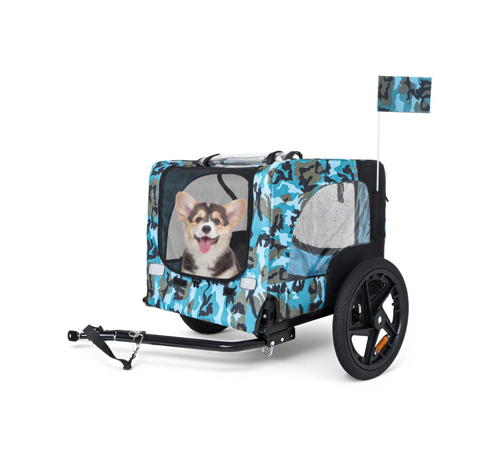 Streamdale Furniture Collapsible Heavy-Duty Pet Bike Trailer with 16-Inch Wheels