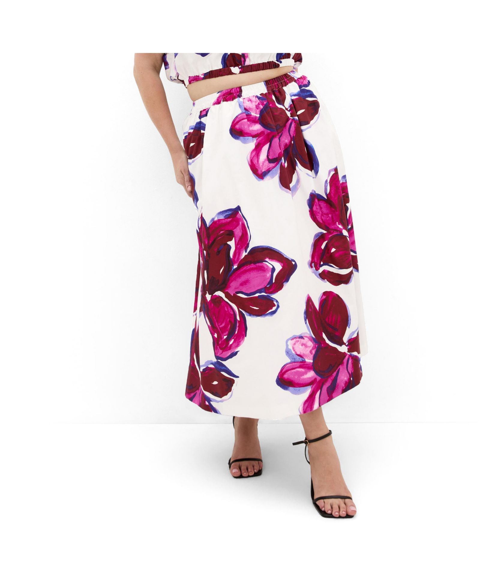 CITY CHIC Женская миди-юбка Holiday Bloom Print