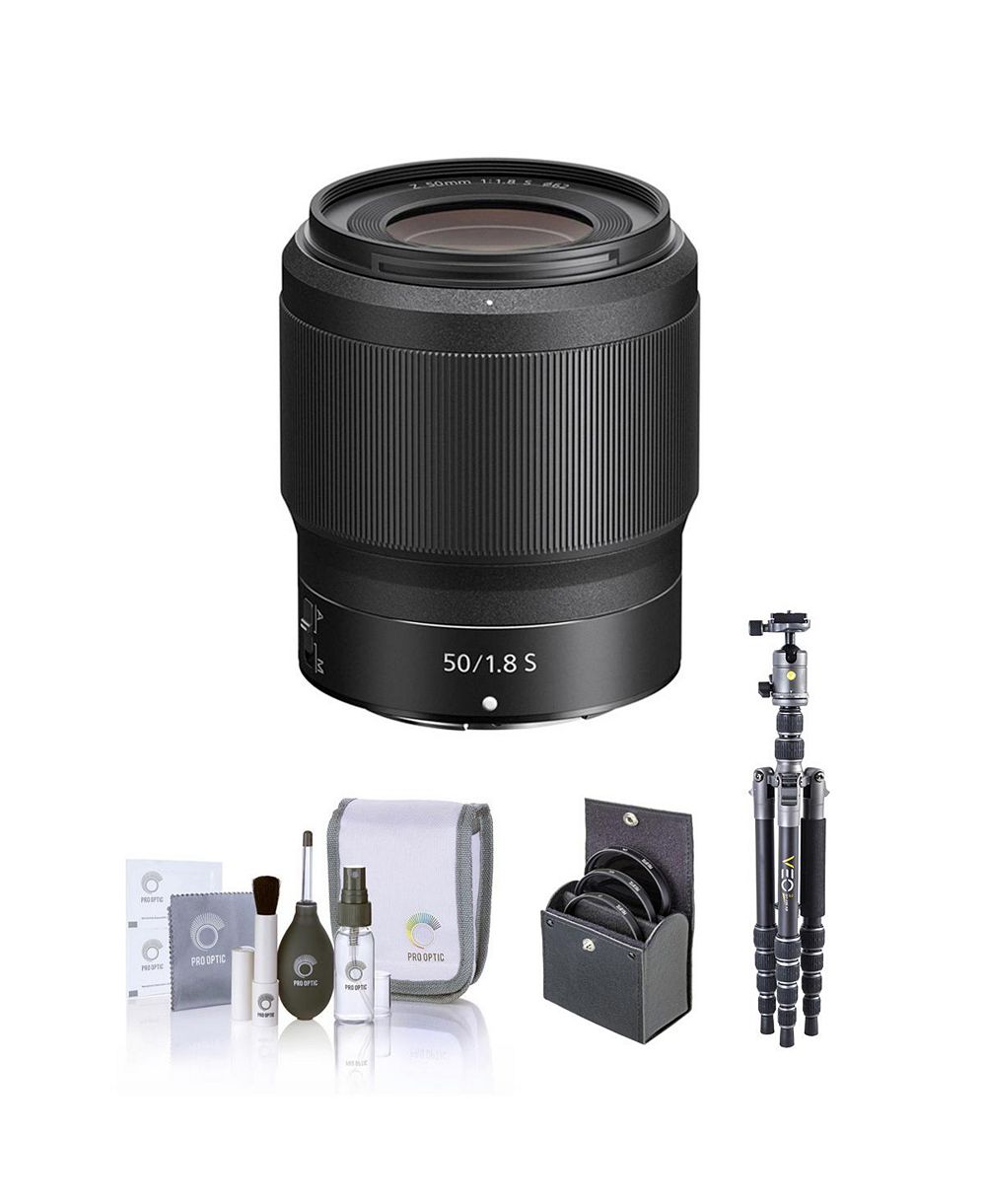 Nikon объектив NIKKOR Z 50mm f/1.8 S, комплект с штативом Vanguard VEO 3 GO 235AB 23mm 5-секционный алюминиевый дорожный с шаровой головкой T-50, набор фильтров 62mm