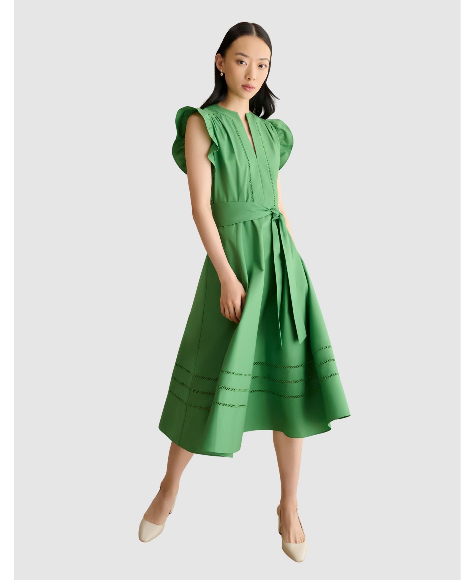 Платье Hobbs London Women's Vanessa Ruffle Sleeve