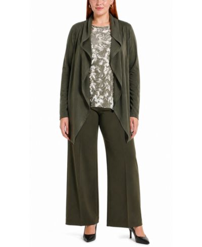 COIN 1804 Plus Size Draped Flyaway Cardigan Sweater