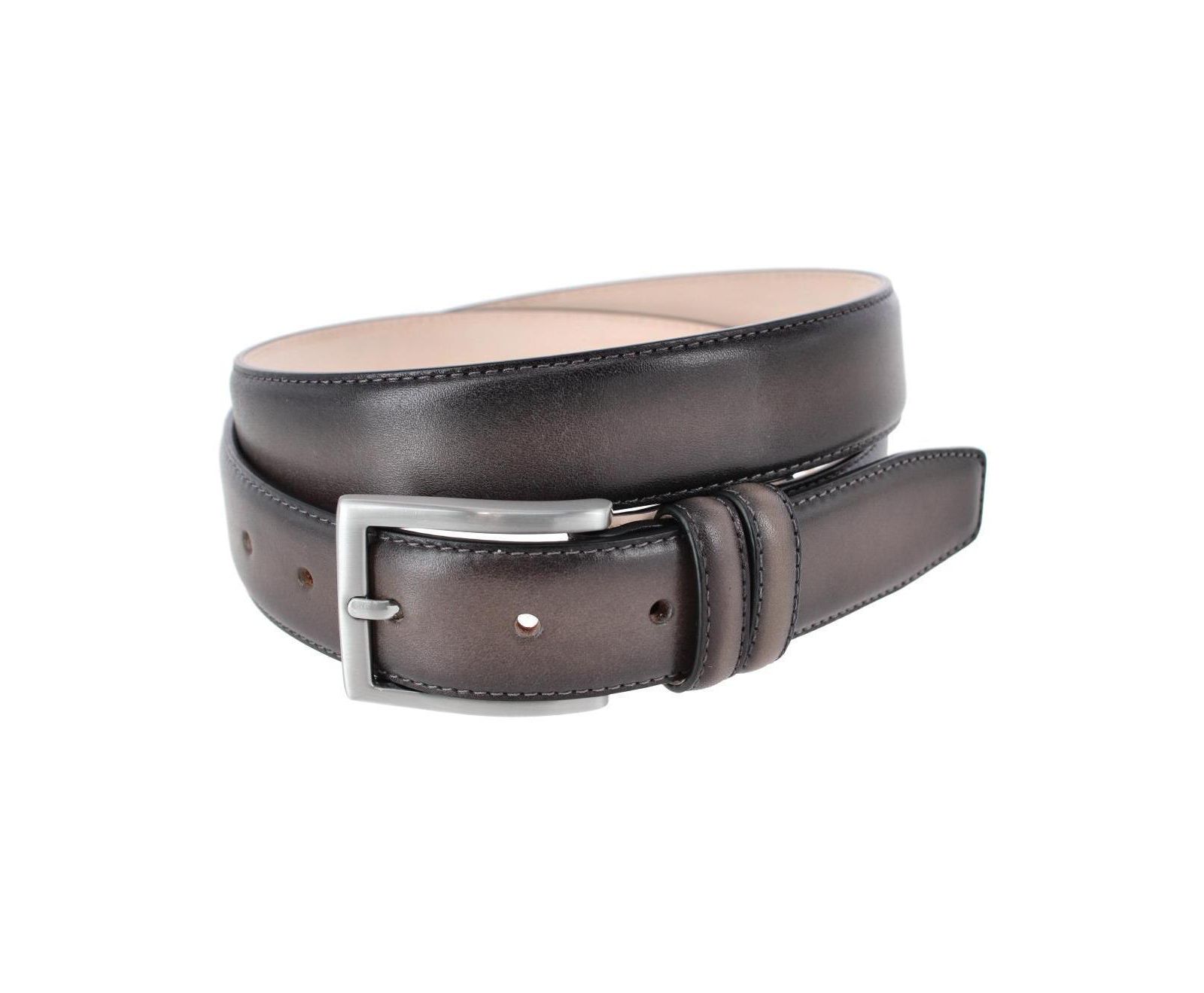 TRAFALGAR Men's Malik Burnished Feather Edged 32mm Leather Belt