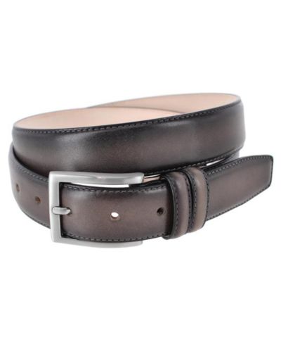TRAFALGAR Men's Malik Burnished Feather Edged 32mm Leather Belt