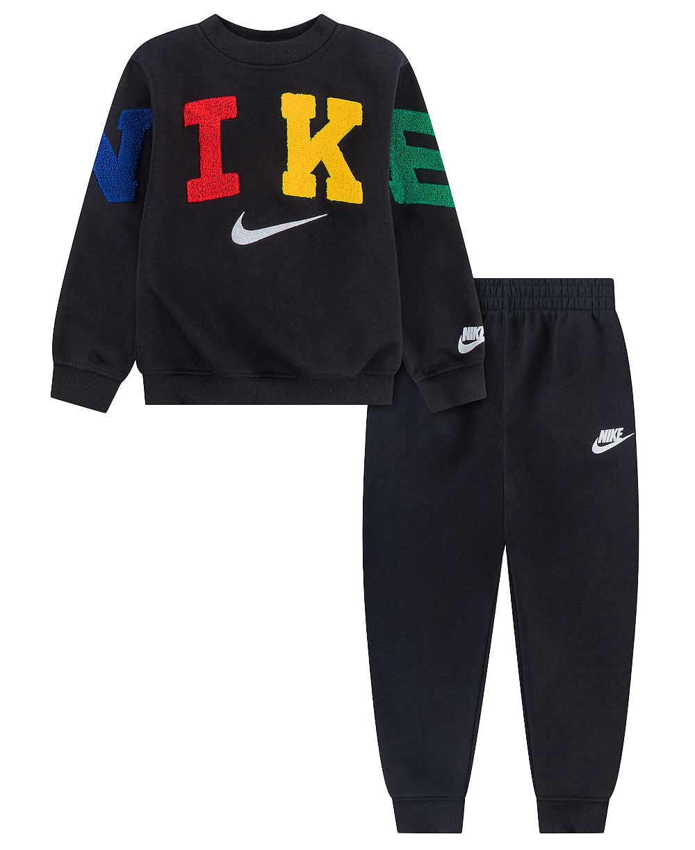 Nike Boys' 4-7 Fleece Crew Sweatshirt and Joggers, 2-Piece Set
