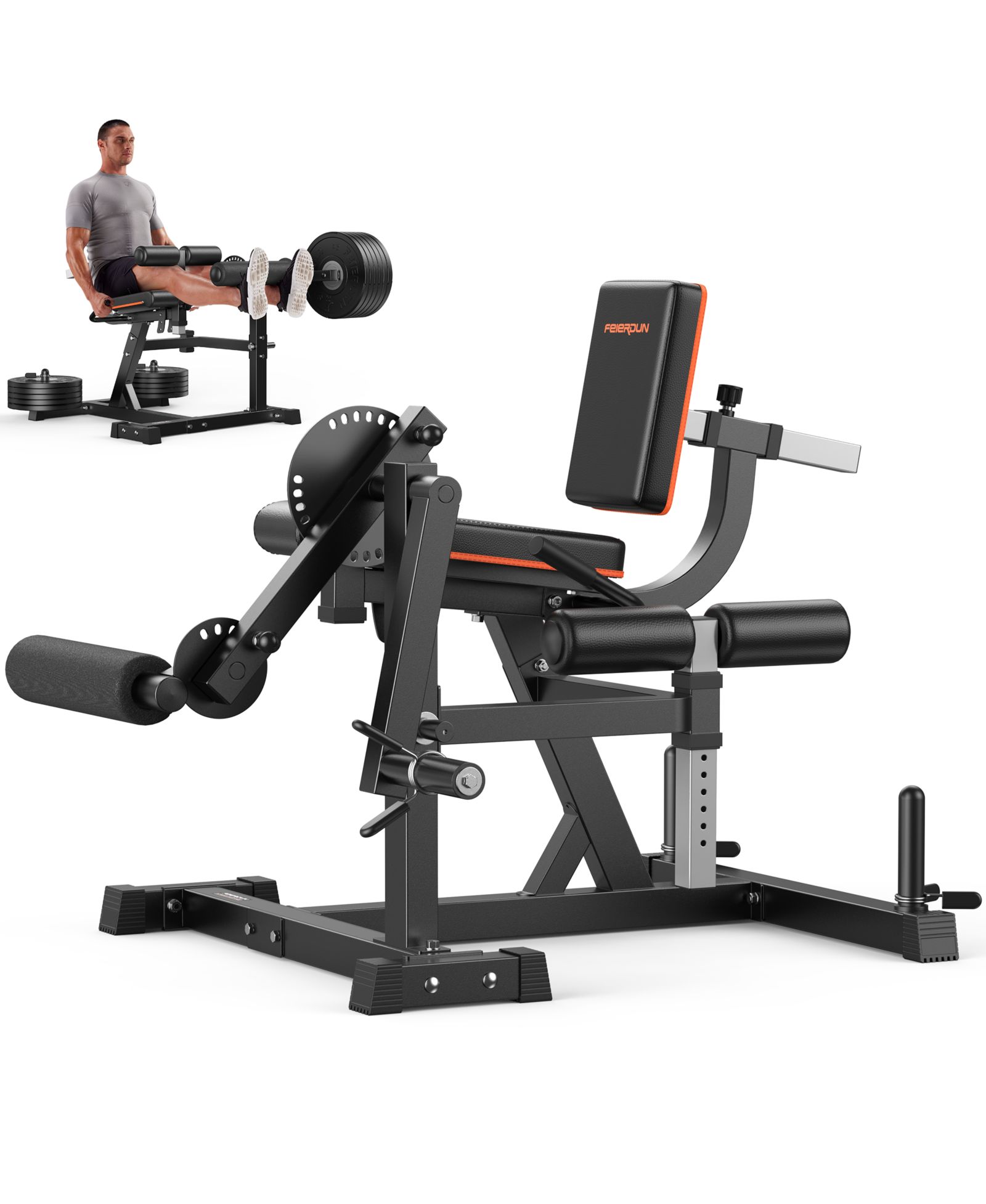 FED FITNESS 650LBS Commercial 3-in-1 Leg Machine, Pro Integrated Leg Extension Leg Curl Equipment, High-End Stable Lower Body Strength Trainer