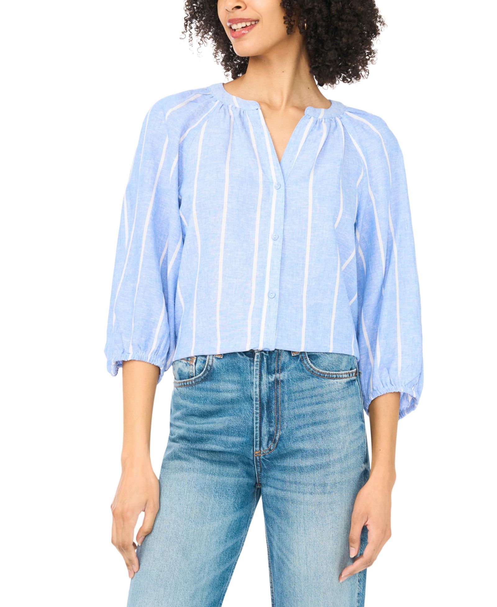 Женская блузка Vince Camuto V-Neck Raglan-Sleeve Button-Down