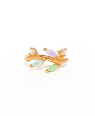 Girls Crew Crystal Pastel Leaf Ear Cuff