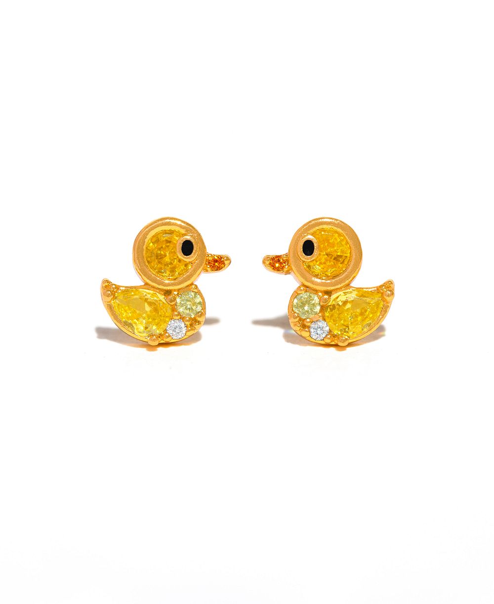 Girls Crew серьги Rubber Ducky с кристаллами