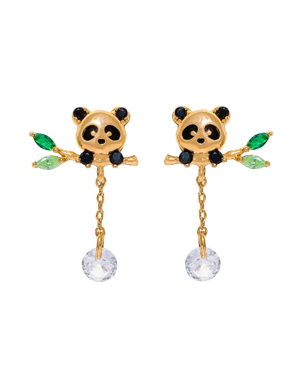 Girls Crew серьги-подвески с кристаллами Lucky Panda