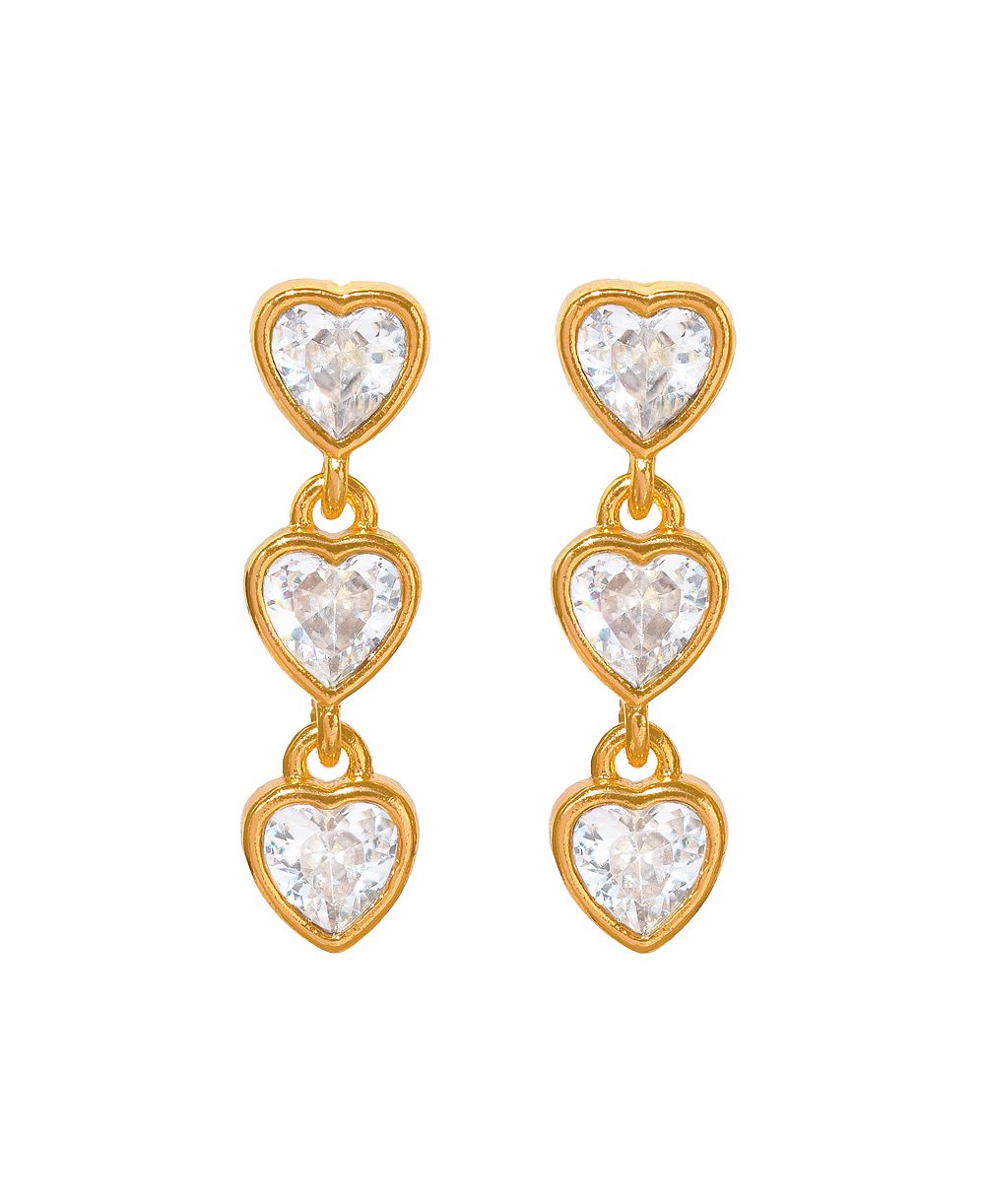 Серьги Girls Crew Crystal Falling Hearts Dangle