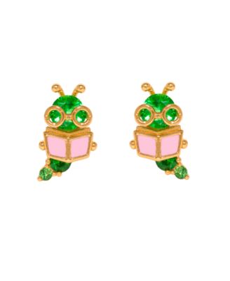 Girls Crew Crystal Bookworm Stud Earrings