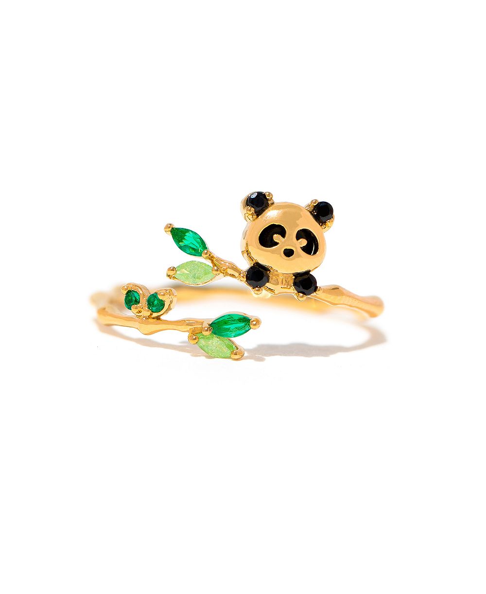 Girls Crew кольцо с кристаллами Lucky Panda с регулируемым размером