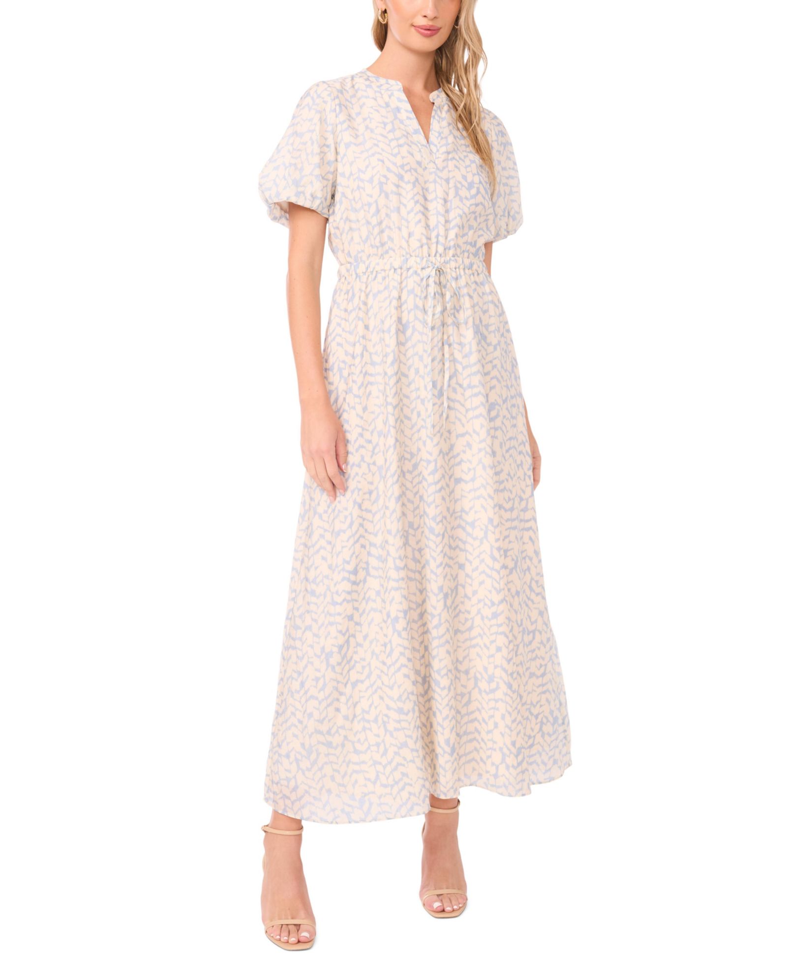 Женское платье Vince Camuto Puff-Sleeve Woven Maxi Dress