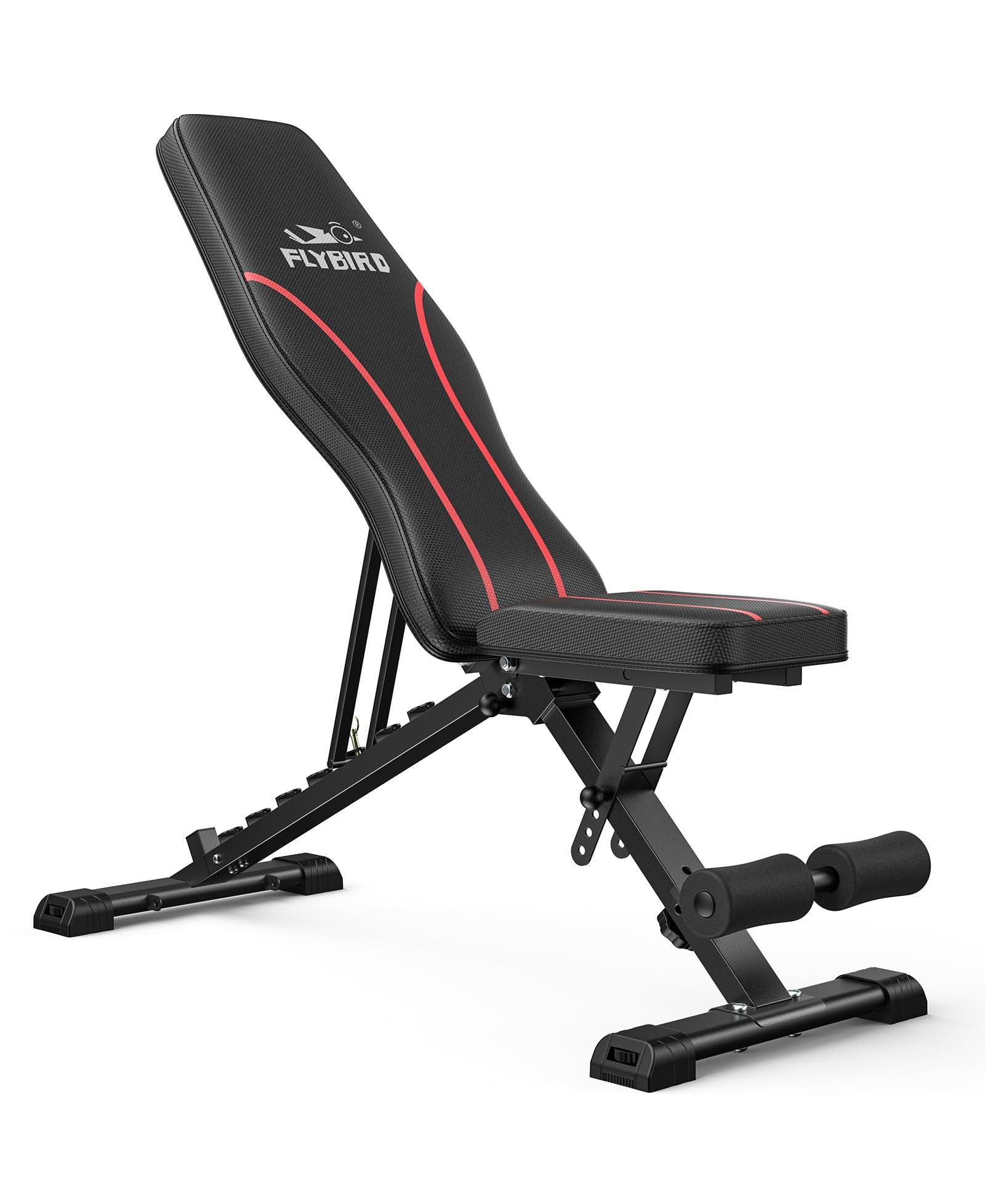 FED FITNESS WB2 Weight Bench, Utility Adjustable Weight Bench for Full Body Workout- Multi-Purpose Foldable Incline Bench