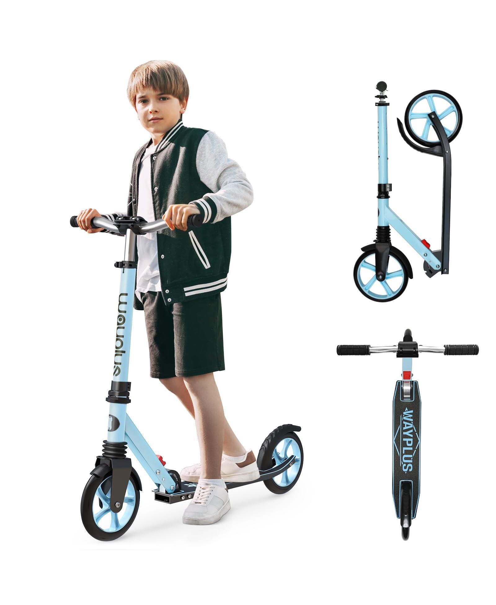 FED FITNESS Foldable Kick Scooter for Teens, 4-Level Adjustable Height, ABEC9 Bearing, 240LBS Capacity, Suitable for Ages 6+