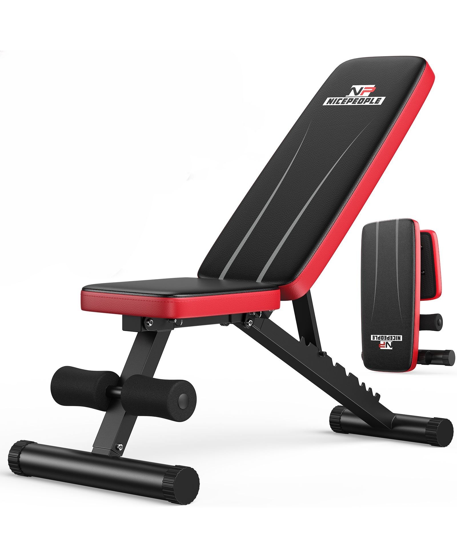 FED FITNESS Foldable Adjustable Weight Bench, 660LBS 8-Position Incline Bench for Chest Shoulder Home Gym