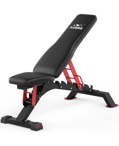 Скамья для фитнеса FED FITNESS 1300LBS, регулируемая, с длинной спинкой и колесами