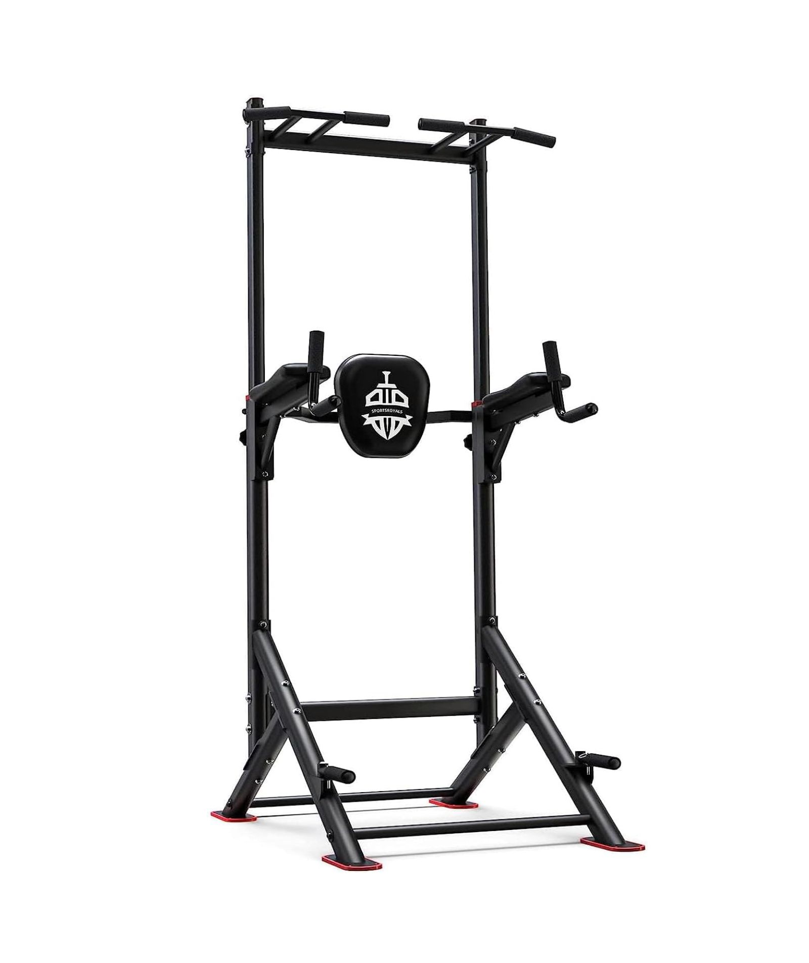 FED FITNESS 450LBS Power Tower, Dual-Triangular Base Pull Up Dip Station with 6 Height Levels, Multi-Function Home Gym Strength Training Equipment