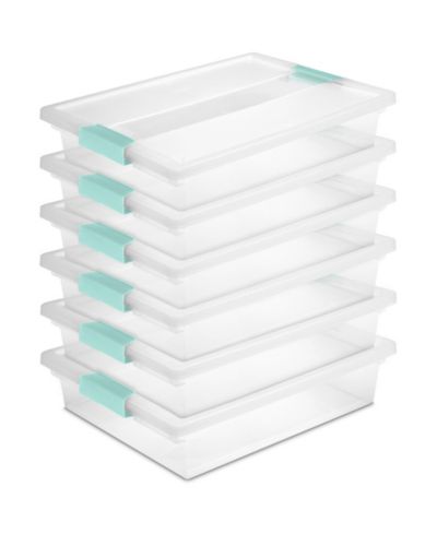 Набор из 6 пластиковых контейнеров для хранения Sterilite Large Stackable с прозрачной крышкой