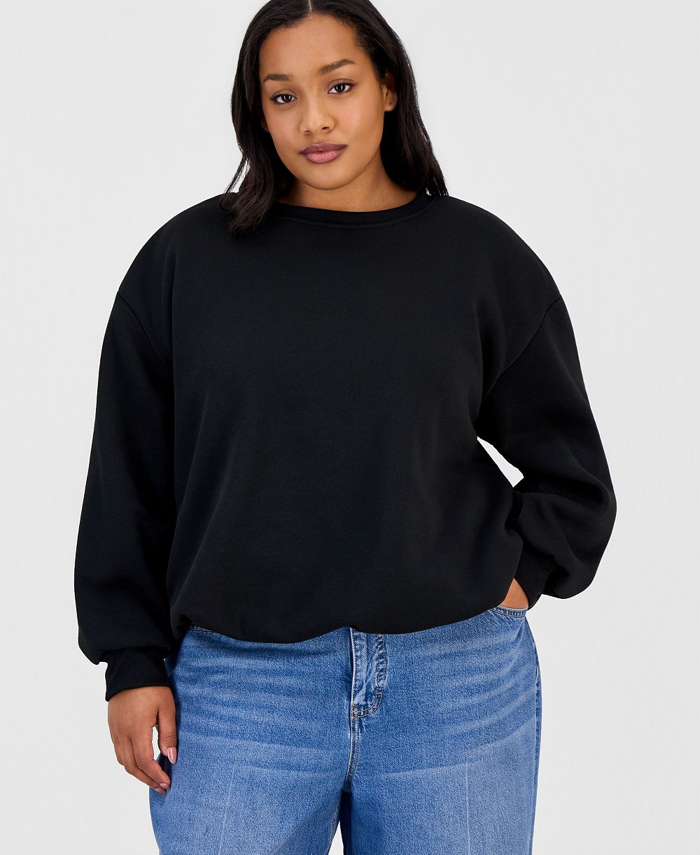 FULL CIRCLE TRENDS Trendy Plus Size Bubble-Hem Sweatshirt
