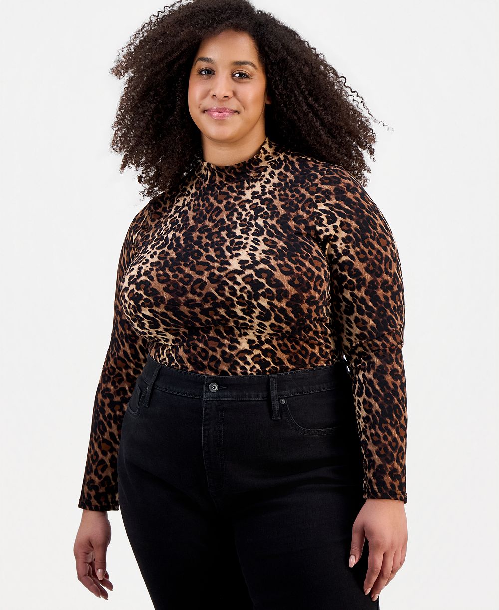 Боди FULL CIRCLE TRENDS Plus Size Printed Ruched