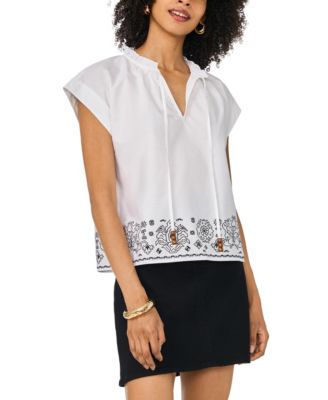 Vince Camuto Women's Rolled-Up Short-Sleeve Top