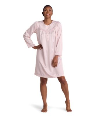 Miss Elaine Women's Long-Sleeve Satin Short Gown