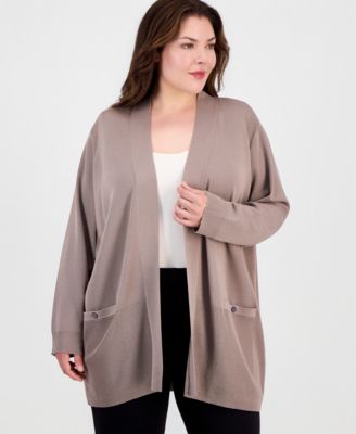 Anne Klein Plus Size кардиган без воротника с открытым передом