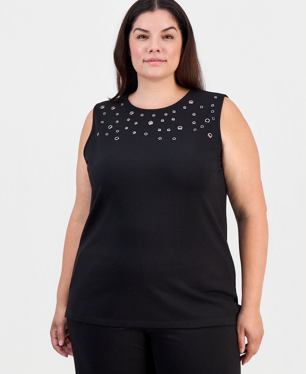 Топ Anne Klein Plus Size без рукавов с люверсами