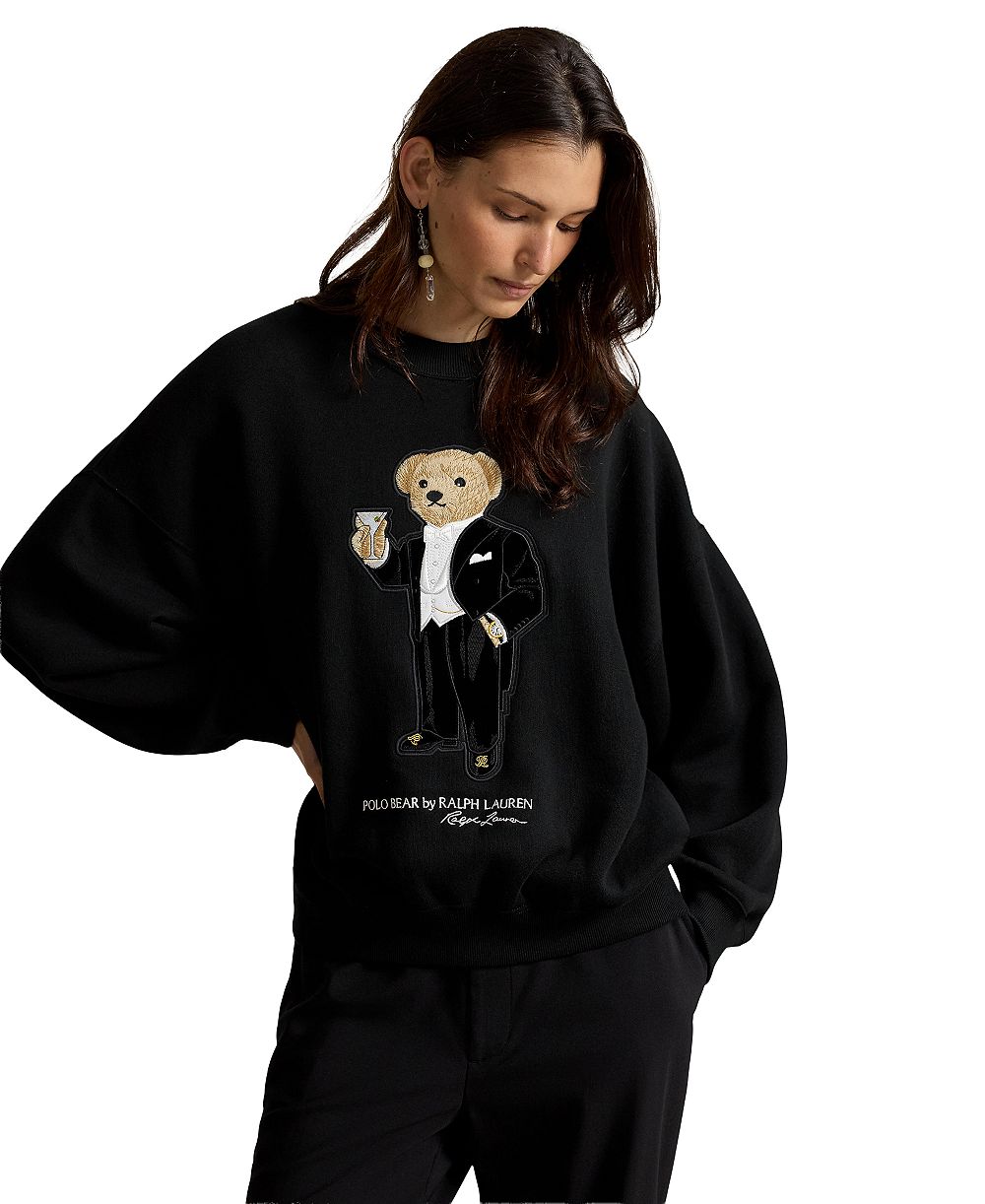 Polo Ralph Lauren Women's Martini Polo Bear Fleece Relaxed-Fit Crewneck Sweatshirt