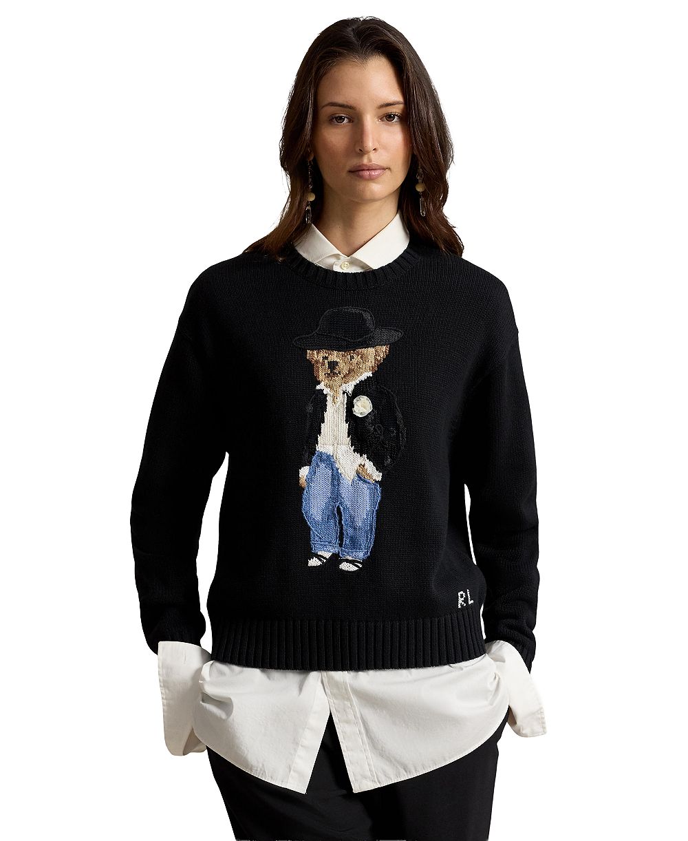 Polo Ralph Lauren Women's Polo Bear Long-Sleeve Crewneck Sweater