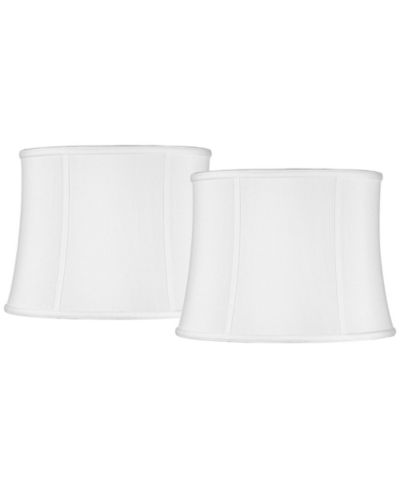 Springcrest Imperial Shade Set of 2 Drum Lamp Shades Medium 14" Top x 16" Bottom x 12" High Spider Replacement Harp and Finial Fitting
