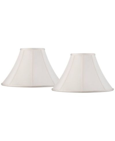 Springcrest Set of 2 Bell Lamp Shades Large 7" Top x 18" Bottom x 10.5" High Spider Replacement Harp and Finial Fitting