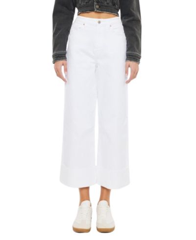 KanCan Women's Alfie 90's Cropped Wide Leg Jeans