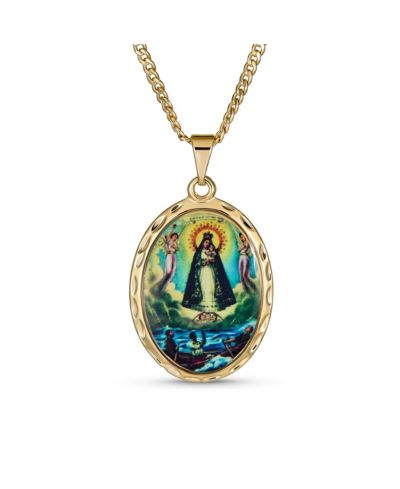 Подвеска Bling Jewelry Religious Medal Oval Medallion Mother Virgin Mary Gold Plated