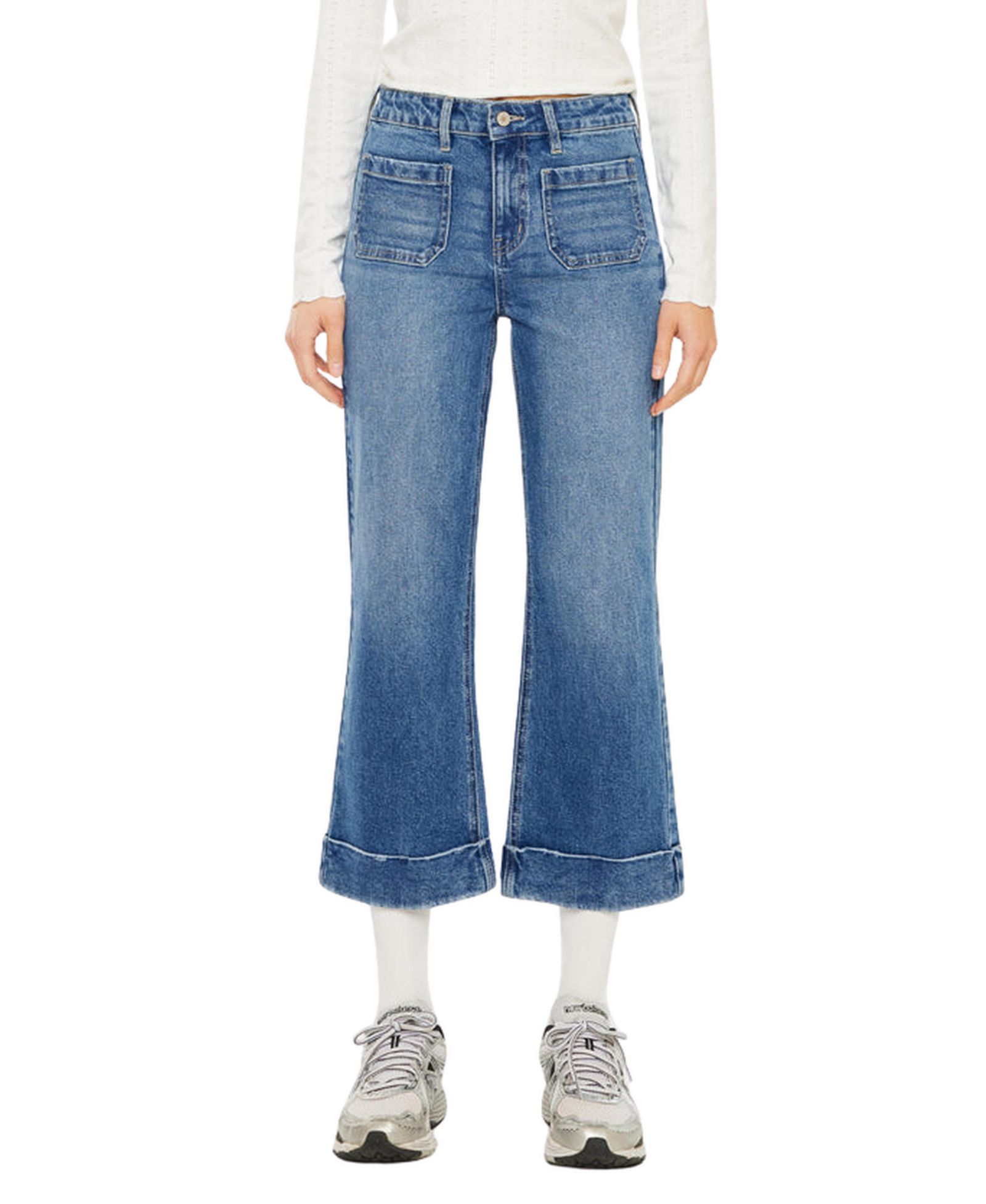 KanCan Women's Angelina High Rise Crop Flare Jeans