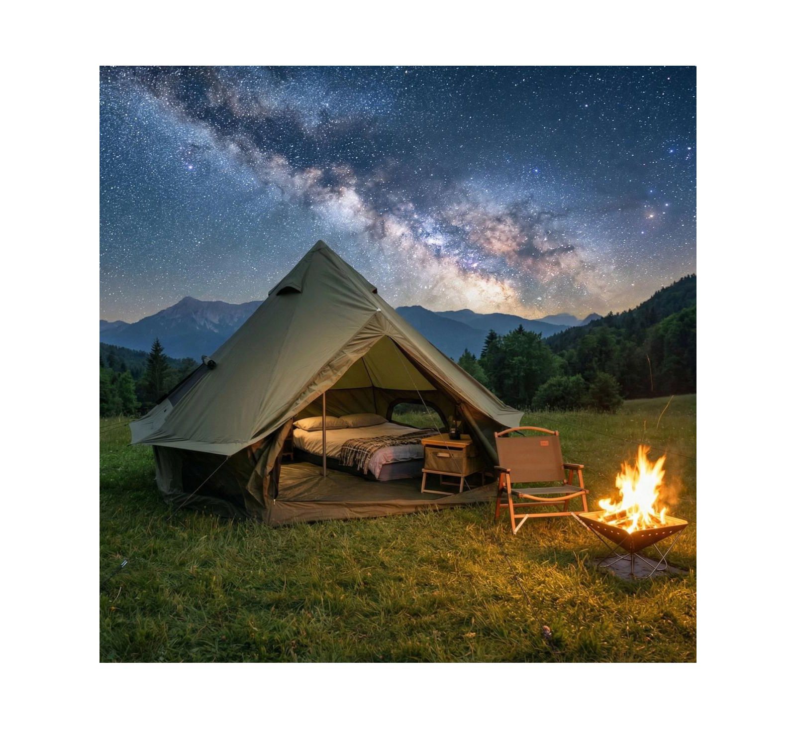Streamdale Furniture Водонепроницаемая палатка Bell Tent 4 сезона с отверстием для печи на 8 человек