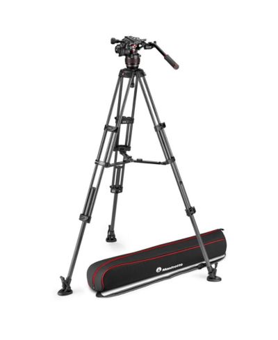 Manfrotto Nitrotech 608 Carbon Fiber Tripod with Fluid Video Head for Professional Video