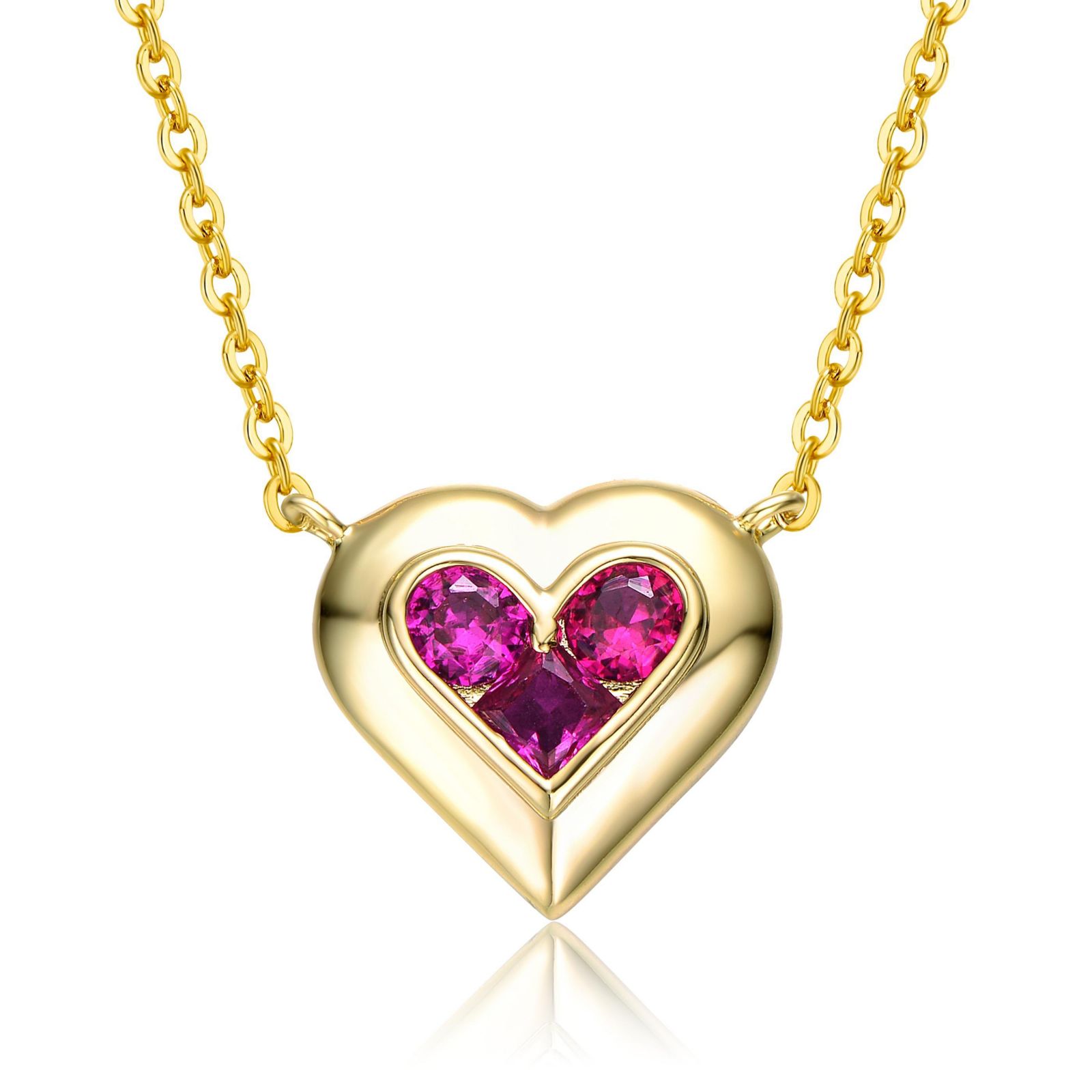 Женская подвеска Rachel Glauber Petite Heart, покрытие 14K Gold Plated с CZ