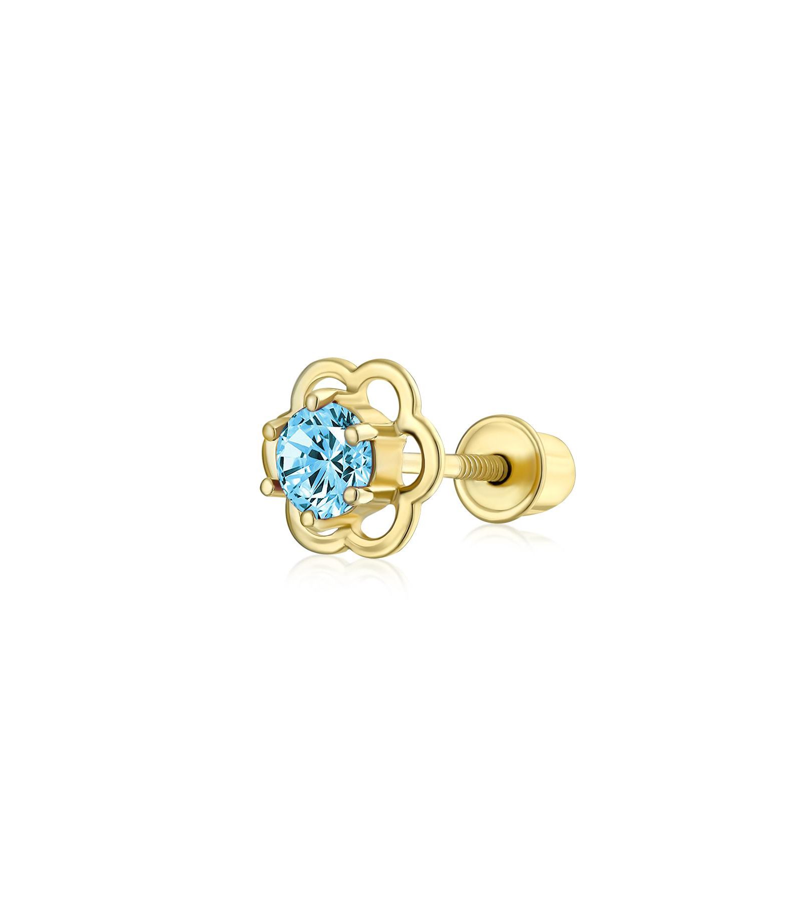 Bling Jewelry Серьга-гвоздик CZ Flower Helix Lobe Cartilage 14K 4MM
