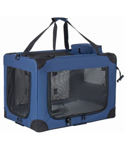 Streamdale Furniture 32'' Portable 3-Door Soft Dog Crate with Mesh Windows and Fleece Mat