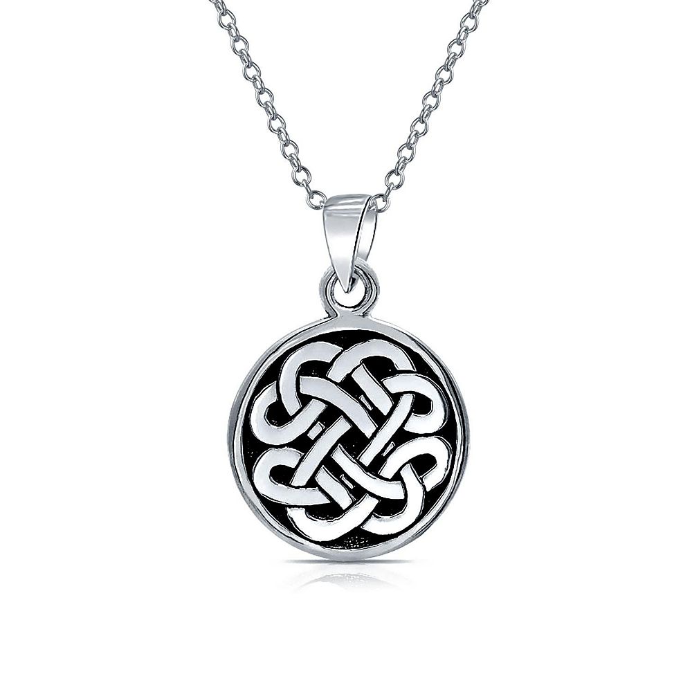 Подвеска Bling Jewelry Celtic Love Knot Medallion Pendant Irish Friendship Circle Oxidized 925 Sterling Silver