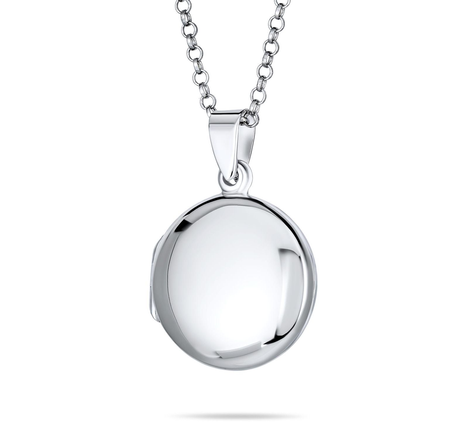 Bling Jewelry кулон-медальон Simple Round Photo, серебро 925 Sterling Silver