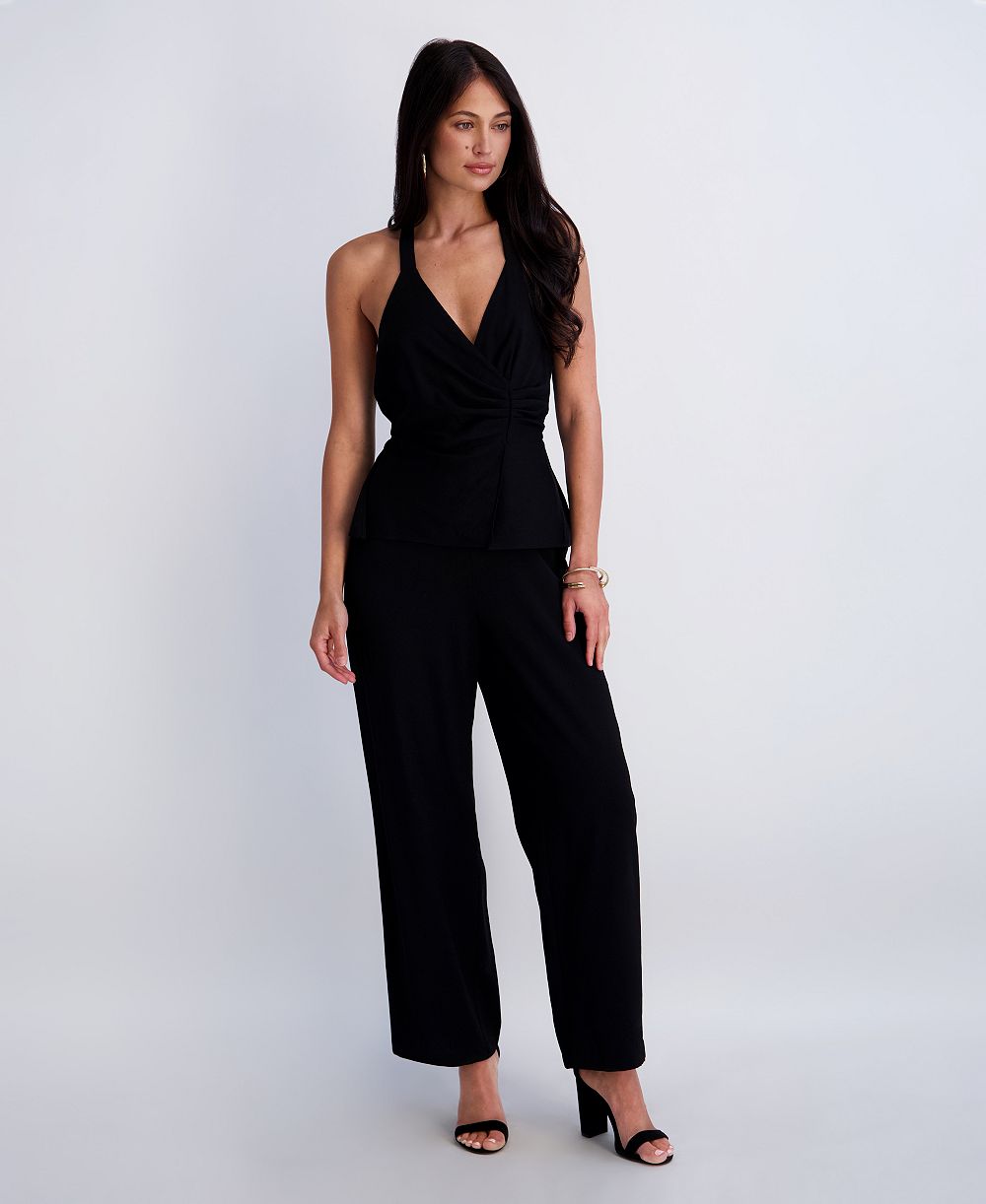 Siena Women’s Faux Linen Halter Jumpsuit