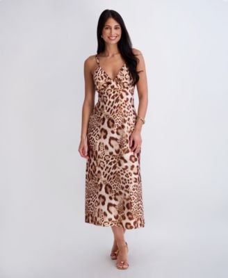 Siena Women’s Animal Print Satin Midi Dress