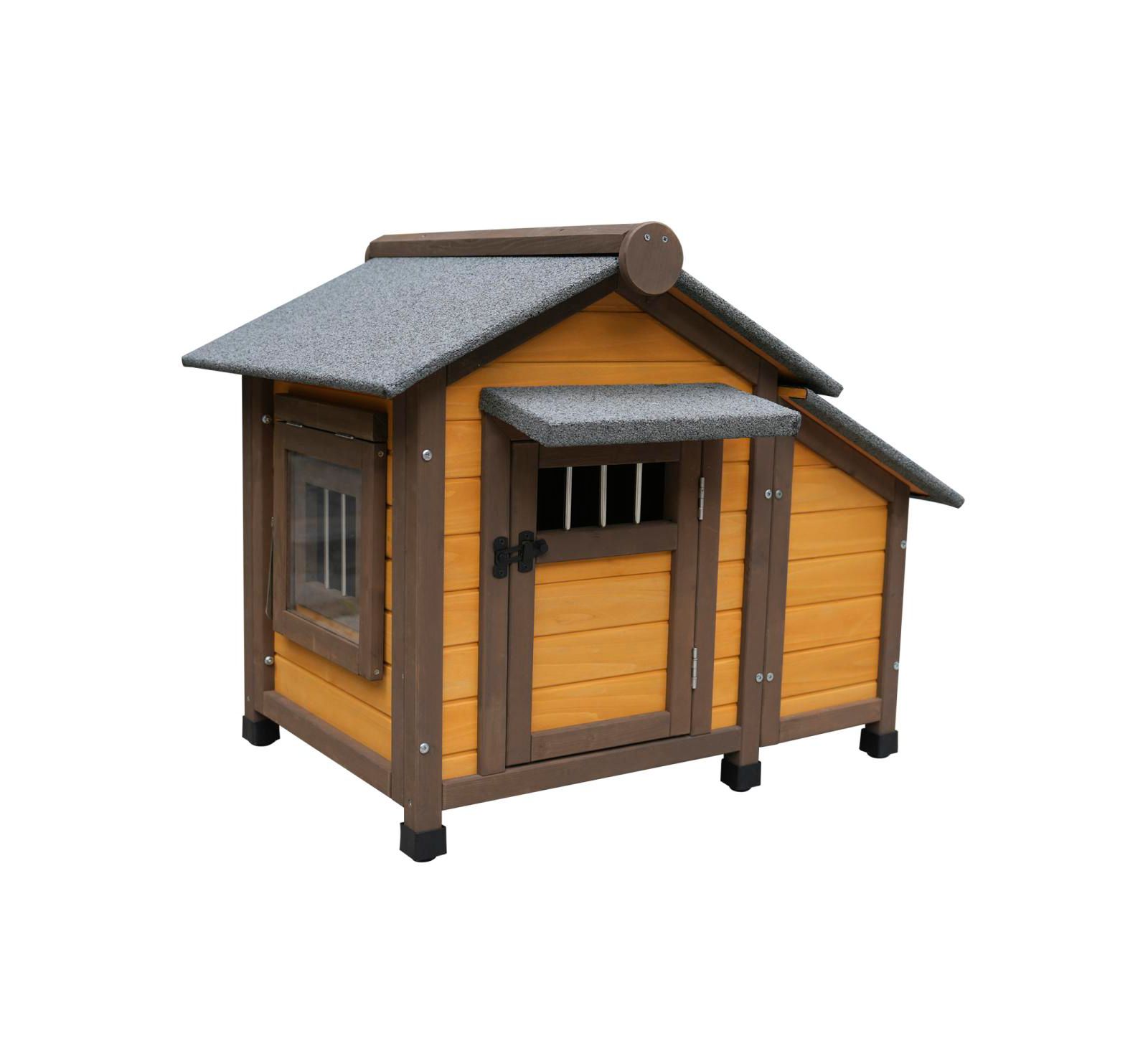 Streamdale Furniture  Solid Wood Dog House: Cozy, Insulated Outdoor Shelter for Small and Medium Dogs