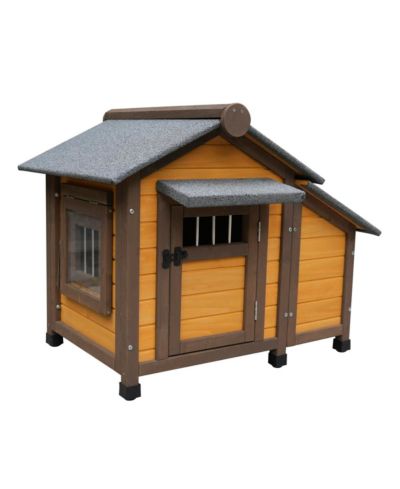 Streamdale Furniture  Solid Wood Dog House: Cozy, Insulated Outdoor Shelter for Small and Medium Dogs