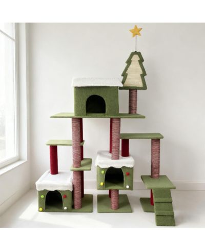 Streamdale Furniture Wide Christmas Cat Tree Tower For Indoor Cats