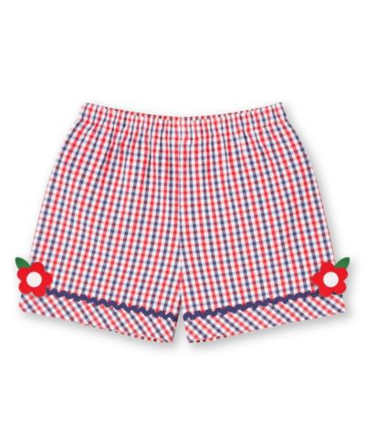 Шорты Florence Eiseman Big Girls Plaid Seersucker с Ric Rac и цветами