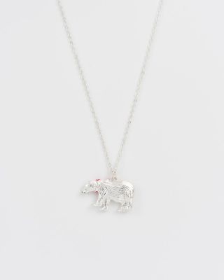 Fable England Cosy Polar Bear Silver-Plated Pendant Necklace